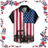 Amerika 4. jula Muška košulja majica-down majica s kratkim rukavima TOP Dnevna zastava Nezavisnosti
