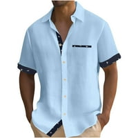 Ljetna ušteda čišćenje muške casual gumb dolje majice Havajski tiskani patchwork košulje kratkih rukava