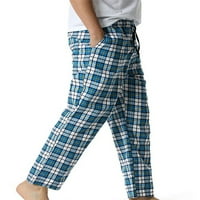 NIUER muškarci sa slobodnim pj dno muške vrećaste pidžame hlače ravno noga za spavanje karirani mekani