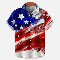 Yanhoo muške američke zastave Patriotske košulje kratkih rukava Carlar na vrhu 4. jula Dnevne majice neovisnosti
