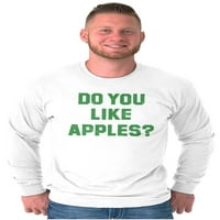 Da li volite jabuke Poznati citat dugih rukava majica muškaraca žena Brisco brendovi 3x