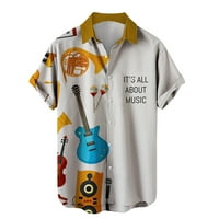 Košulje za muškarce Vrhovi ličnosti Muzički instrumenti Digitalni 3D tiskani reženi gumbi s kratkim