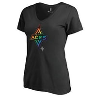 Ženska fanatika brendirana Black Las Vegas Aces Team Pride V-izrez majica