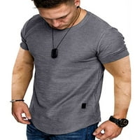 MUBINEO MAN majica kratkih rukava Solidna boja Crew Crta mišića Fitness Tops Ljetni sportovi Ležerne majice