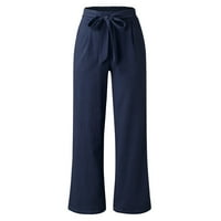 Lounge Hlače Žene Žene Loove široke hlače za noge Pamučne pantalone Ravne hlače Ležerne hlače Ljeto
