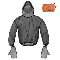 Jakna s kapuljačom i mitsi postavili su ultralight -Mosquito mrežnu jaknu odjeću sa rukavicama za kampiranje
