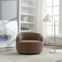 Okretna stolica za barel, moderna akcentna kauč na kauču, teddy tkaninski klupski stupnjeva okretna