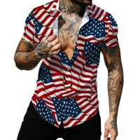 Muška patriotska majica tiskana 4. jula modna casual workout t