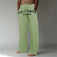 Leey-World Hlače za muškarce Muške modne Ležerne džep za ispis čipkaste hlače Velike hlače Hlače za