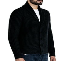 Niuer pamučni džemper za muške dečake Casual Shawl ovratnik v Dugmas izreza Cardigan džemper Zimske kinted kaput jakne