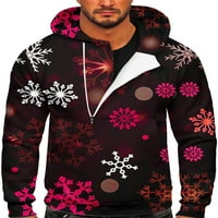 Muški pulover Snowflake Print Božićne dukseve dugih rukava Xmas dukseri muškarci topli duks Sport Style-d