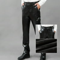 Muške casual pantalone Slim ugradnje modne ravno svestrane kožne pantalone veličine xxl 36