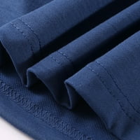 MENS mišićne majice Trendy ruched pleted dugih rukava gumb na pulover V V izrez pulover duksericke vrhove lagane pamučne majice tamno plavi xxl