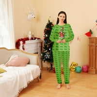 Smiješna toddler božićna pidžama, Božićni PJS Porodični božićni božićni nonono zeleni čudovište Santa