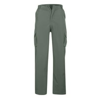 Golf hlače Muškarci Stretch Solid Color Ravne teretne hlače opušteno FIT TROUSERS MULTI džepovi za muškarce Classic Fit tamno siva 3xl