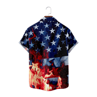 Muška američka zastava Havajska majica Patriotska majica 4. jula Dugme s majicama Ljetni kratki rukovi