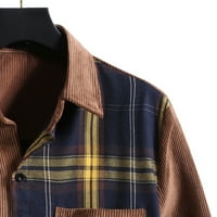 Muška majica s dugim rukavima Muška modna prugasta rever Corduroy casual majica dugih rukava džemper 3D print Cardigan bluza s dugim rukavima bluza s dugim rukavima