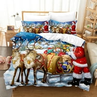 3D božićni dan stablo Ispis Komformenik komplet Poklopac poklopca King Queen pune dvostruke veličine lagane posteljine posteljine sa jastukom