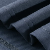 MENS mišićne majice Trendy ruched naleted dugih rukava gumb u boji V Vrat pulover Duksov majica Lagana pamučna majica tamno siva l