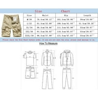 Mens Solid Color Lično dizajn Jednostavno pamučno modno čvrste kratke hlače Ukupne hlače Isprane pamučne labave tanke više torbe obrezane
