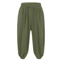 Entyinea Streste pantalone za muškarce Otvorene dno Brze suho lagane hlače sa džepovima Green 3XL