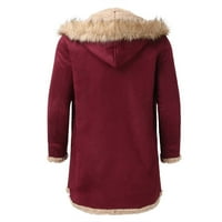 Bazyrey muški kaputi, zimska jakna s kapuljačom od kašmirnog kapuljača retro dugi antilop jakna crvena