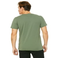 Justklanks Unizirane drese za odrasle s kratkim rukavima TEE Udobna majica sa mekom ugrađenom majicom češljani pamučni V-izrez za unise - vojna zelena - X-velika
