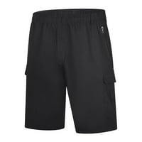 Leey-World Cargo Hlače za muškarce Ljetne casual Sportske kratke hlače Čvrsti džep Boja hlače Muške fitness muške hlače crne boje, 5xl