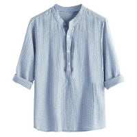 Hanxiulin muns modni casual posteljina prugasta košulja s dugim rukavima top bluza