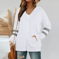 Wangxldd zip up hoodie žene predimenzionirane duksere sa džepom jakne s dugim rukavima