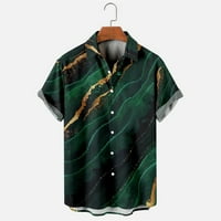 Aueooeo Muška havajska geometrija ispis rever kratkih rukava za košulju s kratkim rukavima vruća prodaja
