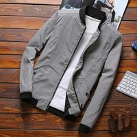 Muške jakne Moda Jednostavna mala fit čvrsta džepa Dekoracija Cardigan dugih rukava sa kapuljačom za muškarce za muškarce