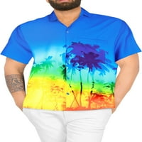 Leela Muška košulja Havajska majica kratkih rukava Party Party Beach Dugme Down Ležerne majice S Šareno,