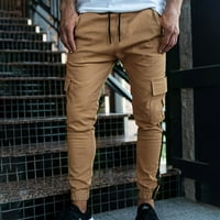 Muške povremene teretne hlače Slim fiting patchwork gamaše nacrtajući više džep na otvorenom sportske hlače