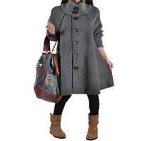 Žene Solid Boja Vintage Overcoat Kašmire zimski kaputi Jakne Vuneni hem haljina na vrhu