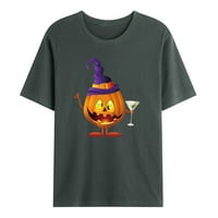 Majice za muškarce Ležerni pamučni okrugli vrat Kratki rukav Halloween Print
