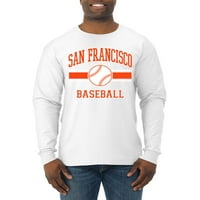 Divlji Bobby Grad San Francisco Baseball Fantasy Fan Sports Muška majica dugih rukava, Bijela, 3x-velika