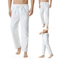 Muške posteljine labave ležerne elastične strugove Yoga hlače Početna Hlače Muške labave ugradbene hlače
