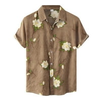 Majice aaiymet za muškarce Muška ležerna majica Hawaii cvjetni tiskarski košulji bluza MENS kratki rukav