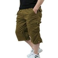 Groanlook muški dno su čvrste pantalone u boji Elastična salona za struk Muške lagane teretne hlače