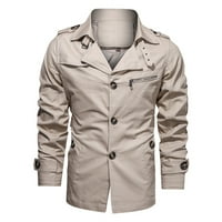 Symoidni muški kaputi i jakne - jesenska zimska odjeća čista boja prozračna plus pranje jakne za pranje beige xl