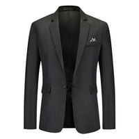 Mens Blazer Smanjeni slobodno vrijeme New Color Color Podudaranje s jednim grudima Tankim odijelom s dugim rukavima i jakne, crna