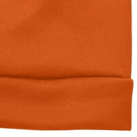 Rollbacks Božićne dukseve za žene Ležerne prilike za ramena Xmas Grafički print Okrugli vrat Labavi pulover narančasta